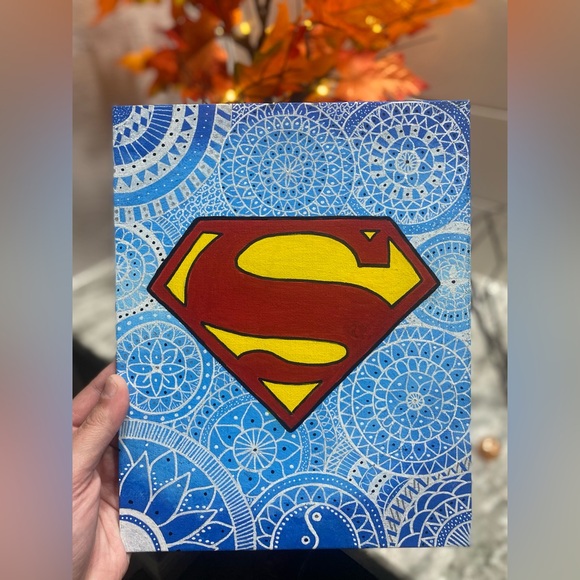 Superhero Logo Canvas Board Art - Picture 2 of 4